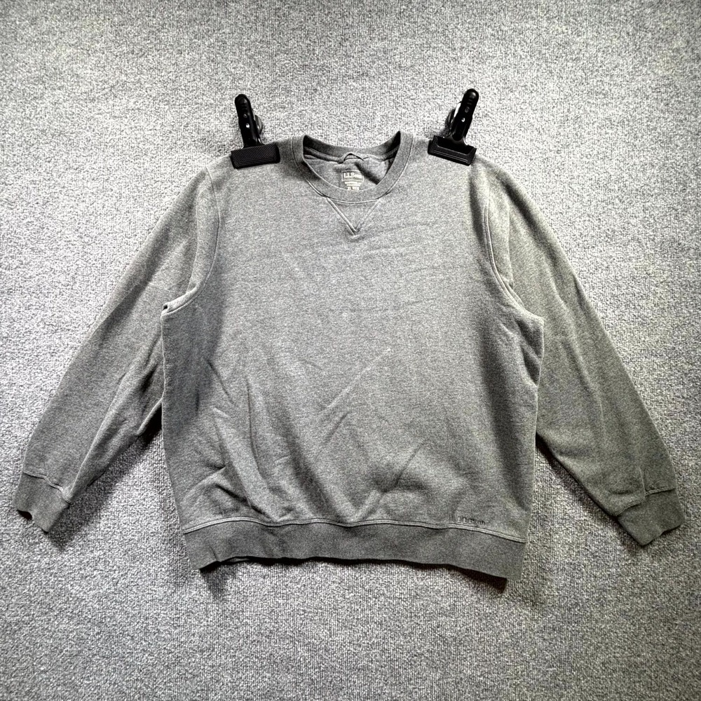 L.L.Bean Multisport Sweatshirt Men's XL Heather Gray Knit Cotton Traditional Fit